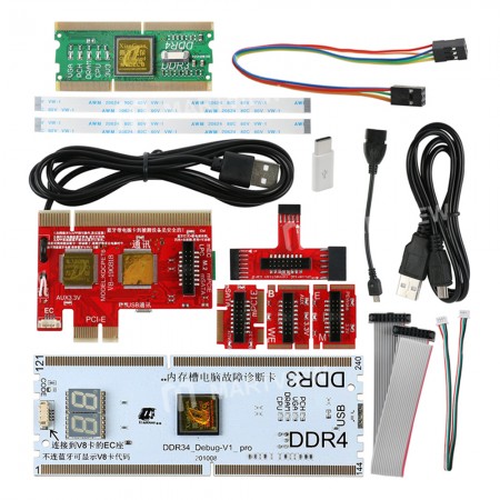 KQCPET6 V8 Laptop Desktop PC Universal Diagnostic Test Card Support for PCI / PCI-E / Mini PCI-E / LPC / DDR3-4