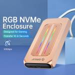 Orico M2R1 All Aluminum USB3.1 Gen2 RGB M2 NVMe SSD Enclosure for M2 NVMe SSD