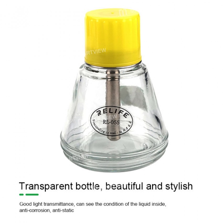 Relife RL-055 150ml Automatic Push-type Copper Core Metal Straw Alcohol Glass Bottle