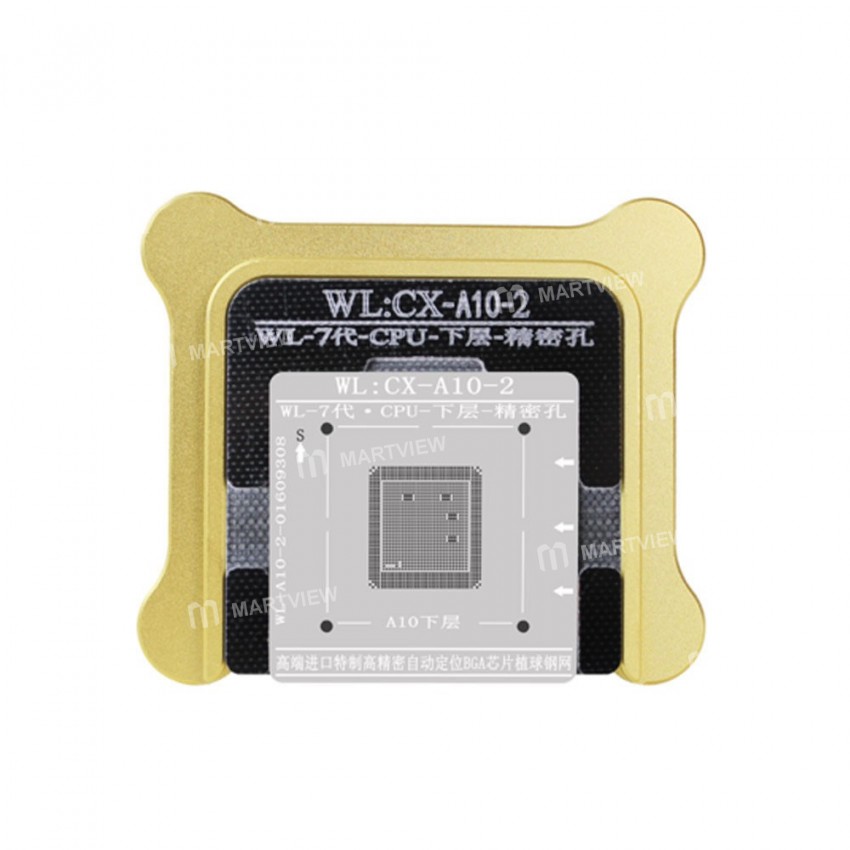 WL High-Quality A10 CPU Lower Tin Plate Steel Net BGA Reballing Stencil with Fixed Plate and Holder