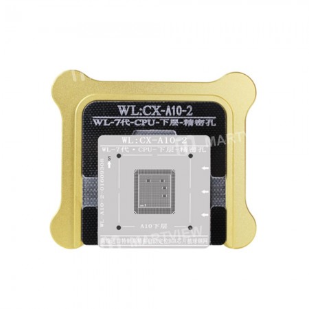 WL High-Quality A10 CPU Lower Tin Plate Steel Net BGA Reballing Stencil with Fixed Plate and Holder for iPhone 7