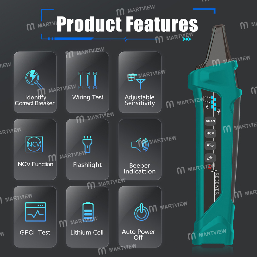 tooltop et32-smart-ai-mode-digital-circuit-breaker-finder-gfci-outlet-tester-with-ncv-function-3