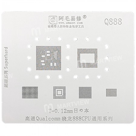 Amaoe Q888 0.12mm BGA Reballing Stencil for Snapdragon 888 Upper and Lower Layer
