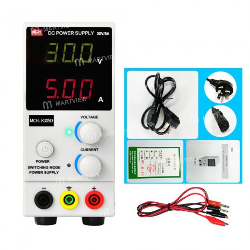 MCH K305D Portable Mini Adjustable 30V 5A Power Supply Digital Display High Precision Current Meter