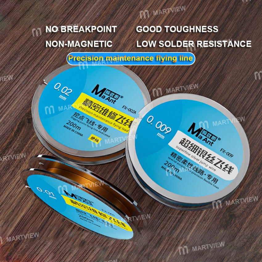 MaAnt 200M Superfine Silver No Breakpoint Flying Line for Phone Motherboard PCB Chip Welding Repair