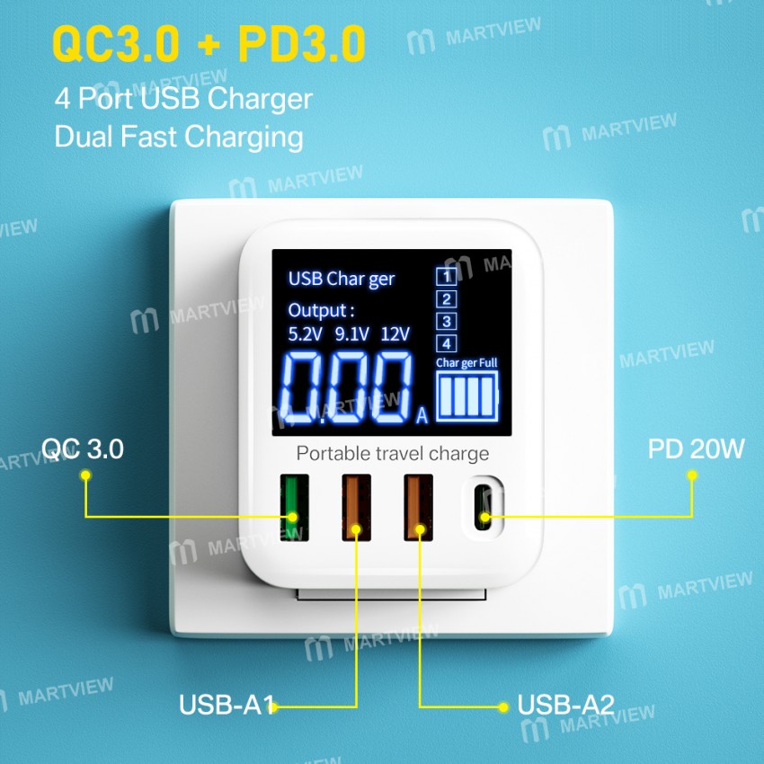 40w 4-port-portable-travel-led-display-usb-fast-charger-with-pd-fast-charging-2