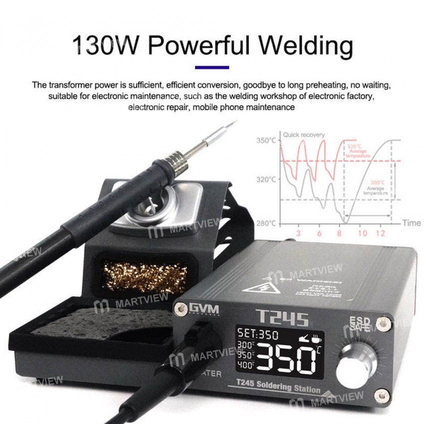 Sunshine GVM T245 130W Automatic Sleep Constant Temperature Soldering Station for Mobile Phone Repai