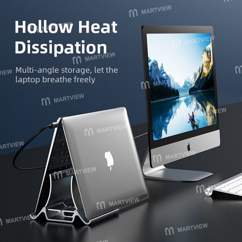 Heat Dissipation Non-slip Silicone Gravity Laptop Vertical Holder for MacBook/Surface/iPad