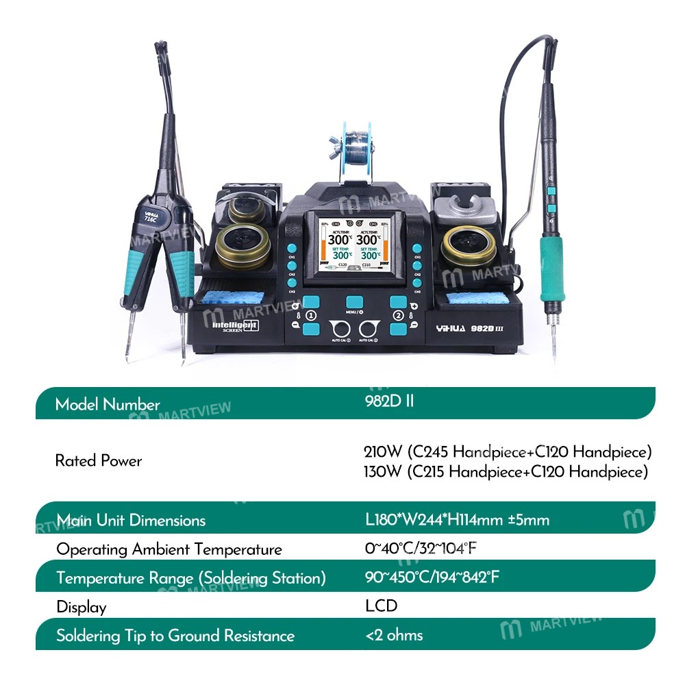 yihua 982d-iii-c210-smt-smd-precision-tweezers-soldering-iron-station-with-auto-calibration-2
