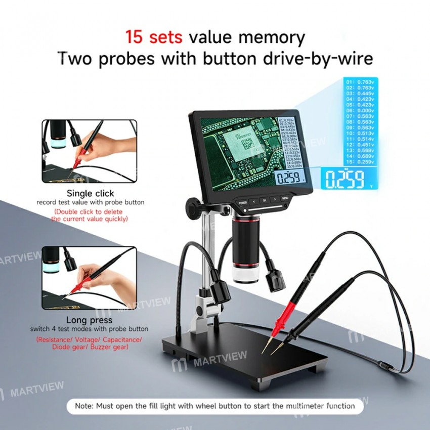 aixun dm21-5-528x-7-inch-hd-display-digital-measurement-microscope-with-multimeter-function-2