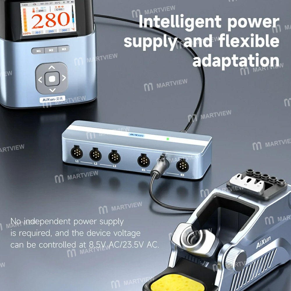 aixun eb01-smart-docking-station-dual-channel-six-in-two-hub-ports-for-soldering-station-7