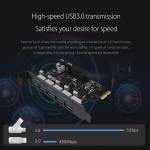 Orico PVU3-5O2I USB3.0 5-Port PCI-E Dual Chip High-Speed Expansion Card with 20 Pin Slot