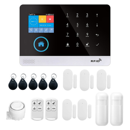 433MHz Wireless WIFI+GSM Auto Dial Alarm Security System with Door Sensor and PIR Motion Sensor
