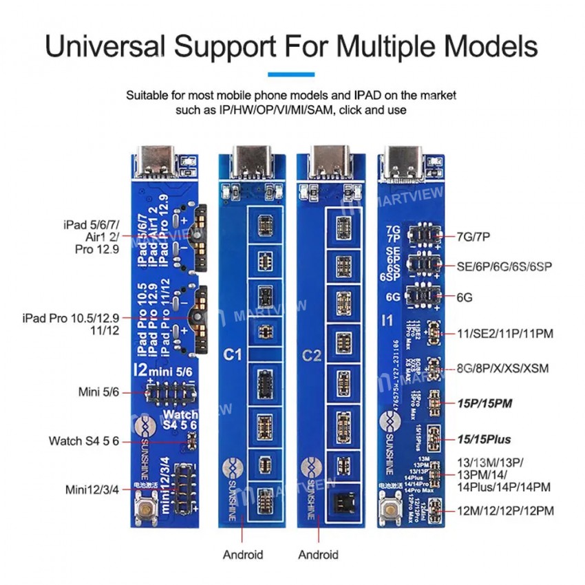 sunshine ss-909-v90-universal-battery-intelligent-activation-board-for-iphone-15-series-android-4