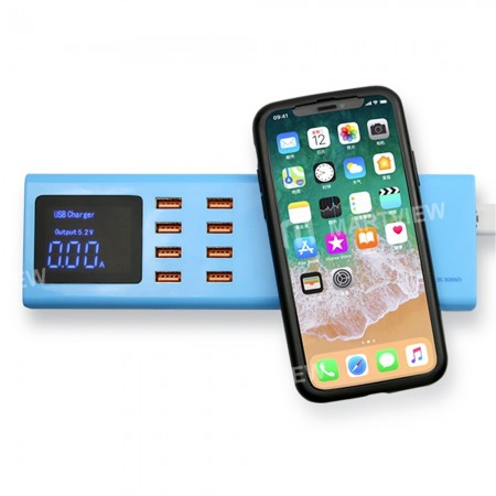 Sunshine SS-309WD LED Display Intelligent Wireless Charger with 8 Port Smart USB Charger for iPhone