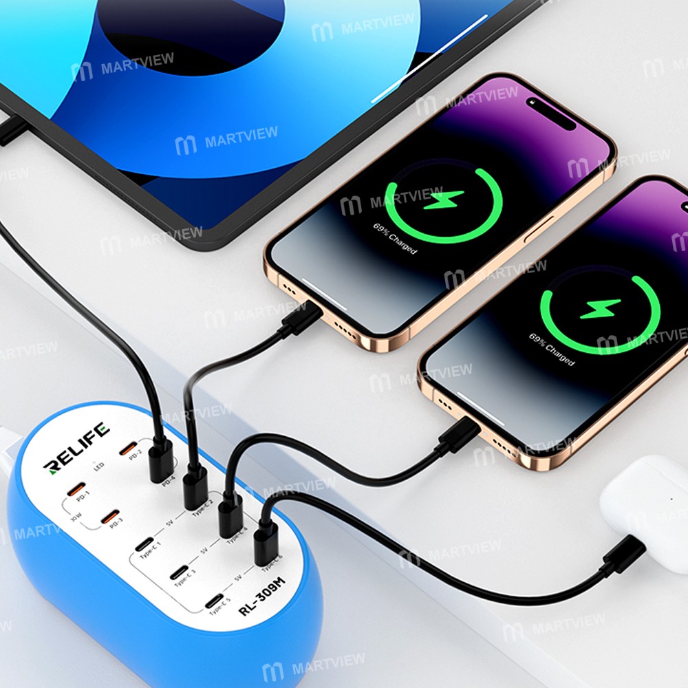 relife rl-309m-72w-10-port-pd-type-c-desktop-intelligent-fast-charging-station-12