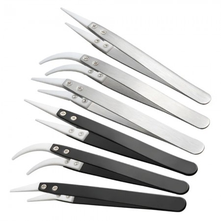 Stainless Steel Interchangeable Head High Temperature Resistant Ceramic Tweezers