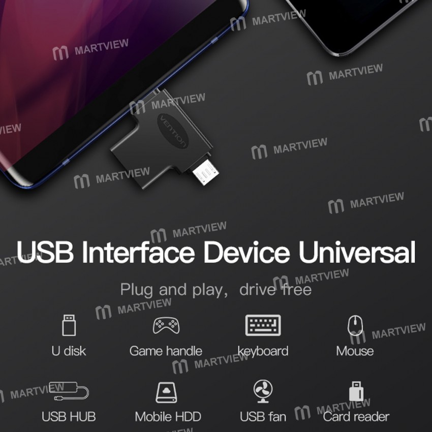 Vention 2-in-1 Type-C to USB/Micro USB OTG Converter Adapter for Huawei/Xiaomi/Samsung