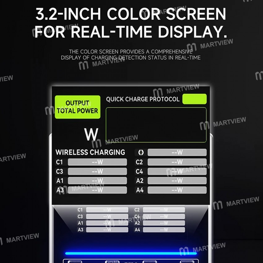 luowei lw-u1-140w-raptor-8-ports-usb-type-c-charger-station-with-wireless-charging-5