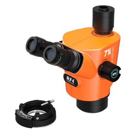RF4 71i Orange Edition 30° Inclination Design 6.5-65X Zoom Trinocular Stereo Microscope Head