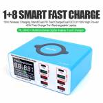 Relife RL-304S 8-port Multi-functional USB Smart Charger Support QC 3.0 Wireless Charging