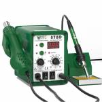 Best 878D 2-in-1 Adjustable Temperature Hot Air Gun with Electric Soldering Iron Rework Station