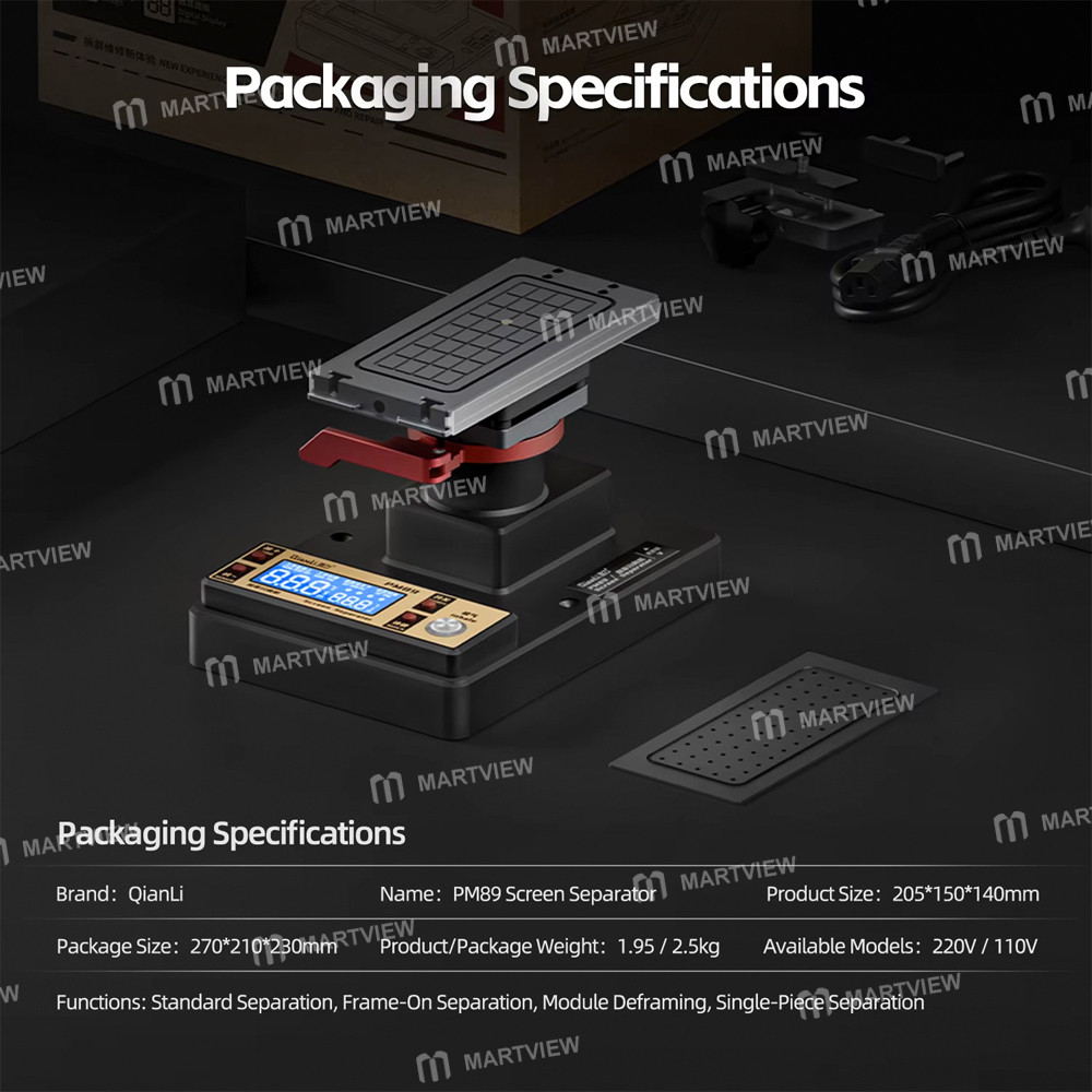 qianli pm89-7-inch-360-rotating-screen-heating-separator-with-built-in-suction-vacuum-pump-7
