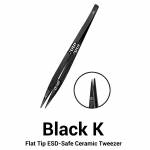 2uul tw32-black-k-flat-tip-esd-safe-ceramic-tweezers-2