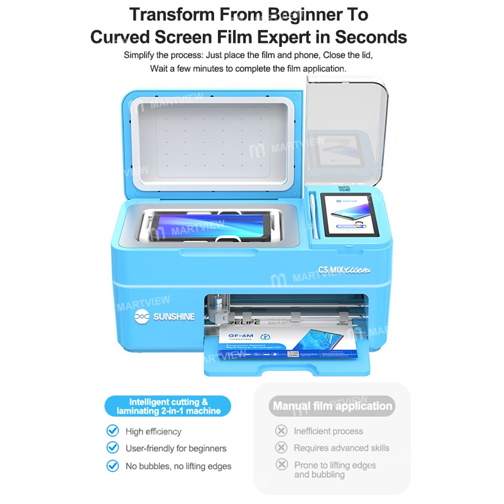 sunshine c3-mix-ultra-129-inch-smart-vacuum-auto-positioning-cutting-laminating-machine-with-uv-curi