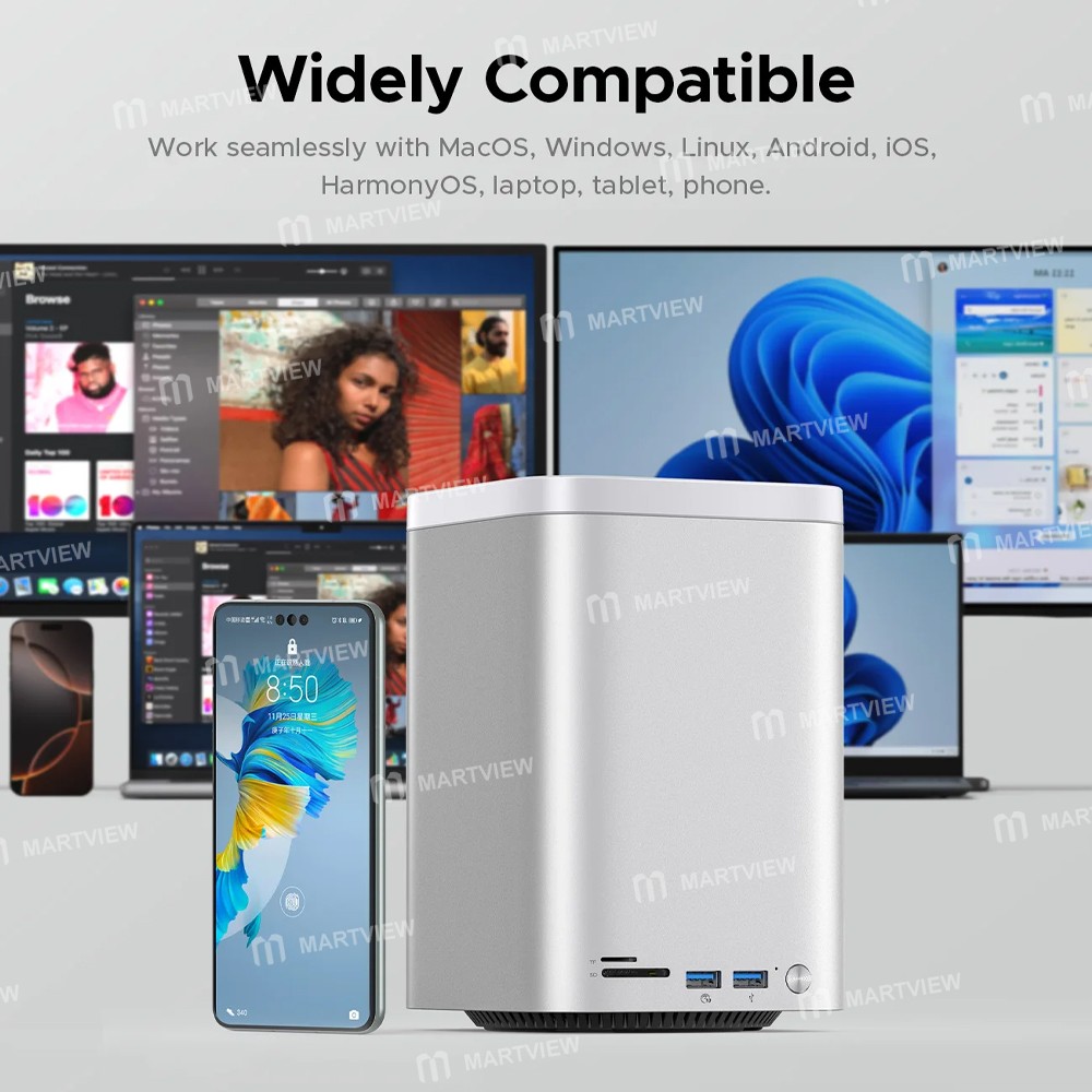 orico m435-minitower-m2-ssd-35-inch-hard-drive-enclosure-hybrid-storage-for-mac-mini-2024-11