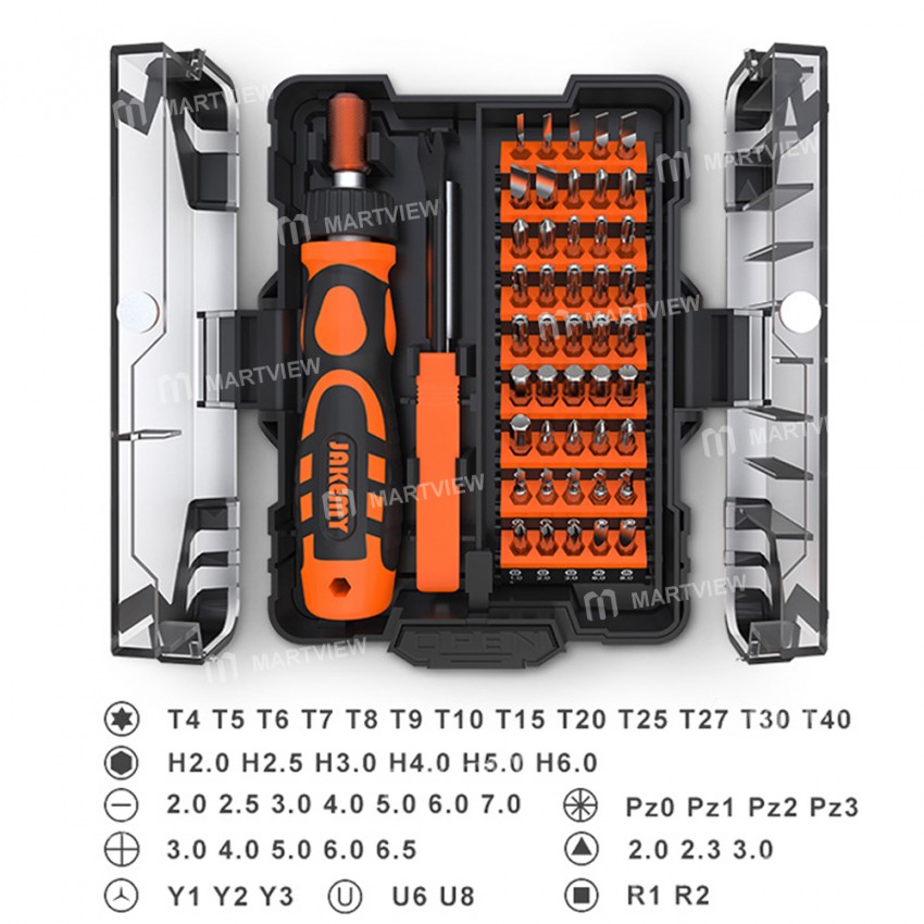 JAKEMY JM-6124 48-in-1 Multifunctional Precision Labor-saving Ratchet Handle Screwdriver Set
