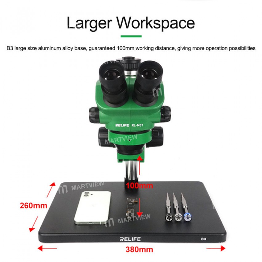 relife rl-m5t-b3-07-50x-continuous-zoom-trinocular-hd-stereo-microscope-for-mobile-phone-repair-2