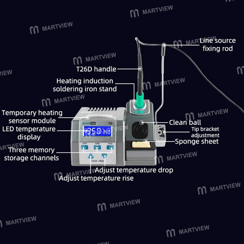 SUGON T26D 80W Soldering Station Lead-free Welding Rework Station with JCB Soldering Iron Tip