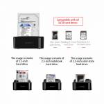 Orico 6228US3 Dual Bay HDD Docking Station with Offline Clone SATA to USB 3.0 for 2.5 / 3.5'' SSD HD