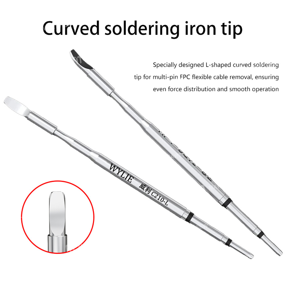 wylie c210-l-curved-soldering-iron-tip-for-multi-pin-fpc-cables-soldering-repair-9