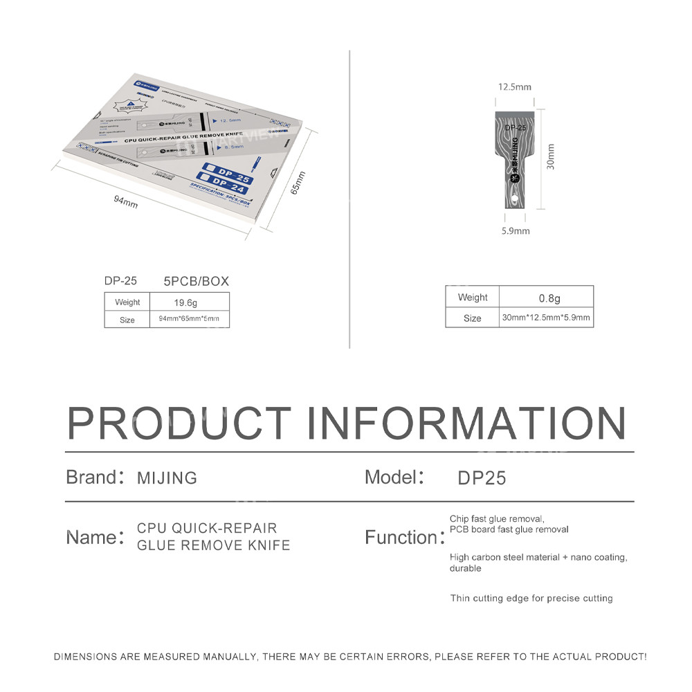 mijing dp24-dp25-high-carbon-steel-cpu-quick-repair-adhesive-removal-blades-8