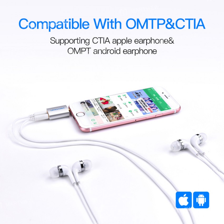 Vention Universal  Double Jack 3.5mm Audio Cable Splitter for Phone/Tablet/Laptop