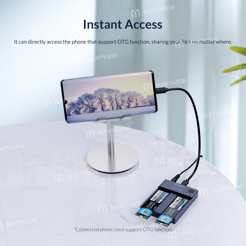Orico M2P2-C3-C Dual Bay M.2 NVMe SSD Multi-disk Copy Docking Station