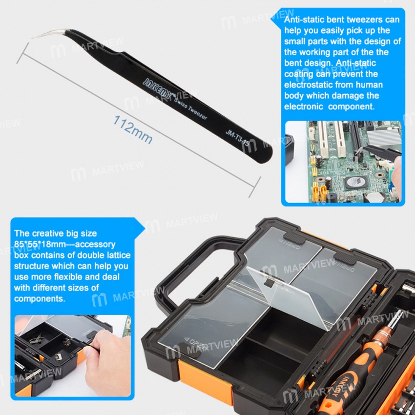 JAKEMY JM-8152 44-in-1 Multifunctional Screwdriver Tool Set with Accessory Storage Box