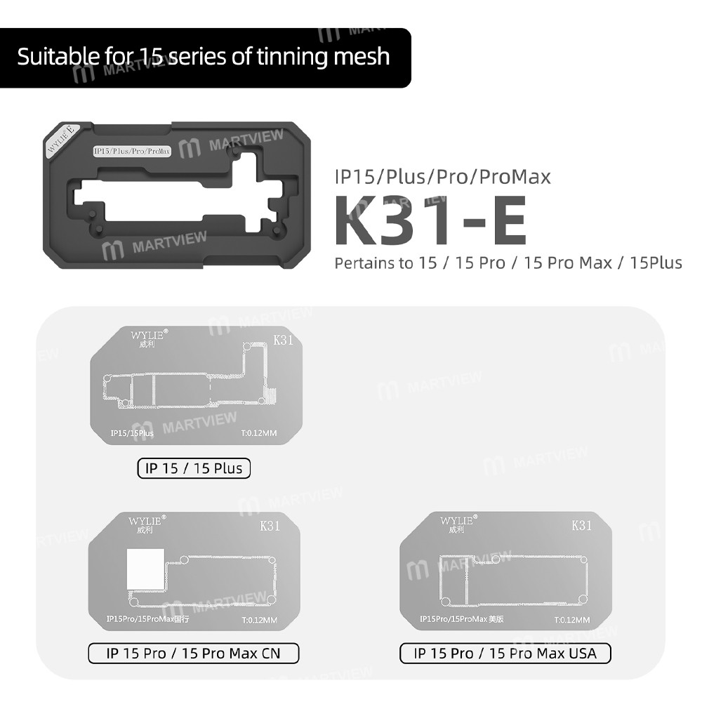 wylie k31-012mm-motherboard-middle-layer-planting-tin-platform-set-for-iphone-x-to-16pro-max-11