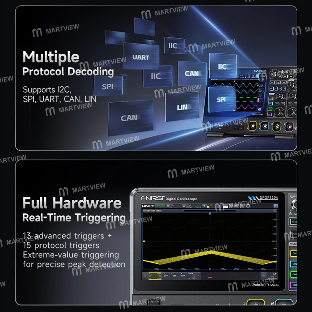 fnirsi dpof1204-200mhz-1gsa-s-4-channel-high-refresh-rate-desktop-digital-fluorescence-oscilloscope-