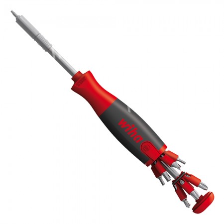 Wiha 26-in-1 Hidden Magazine Screw Driver Kit with Chrome Vanadium Steel Dual-end Bits