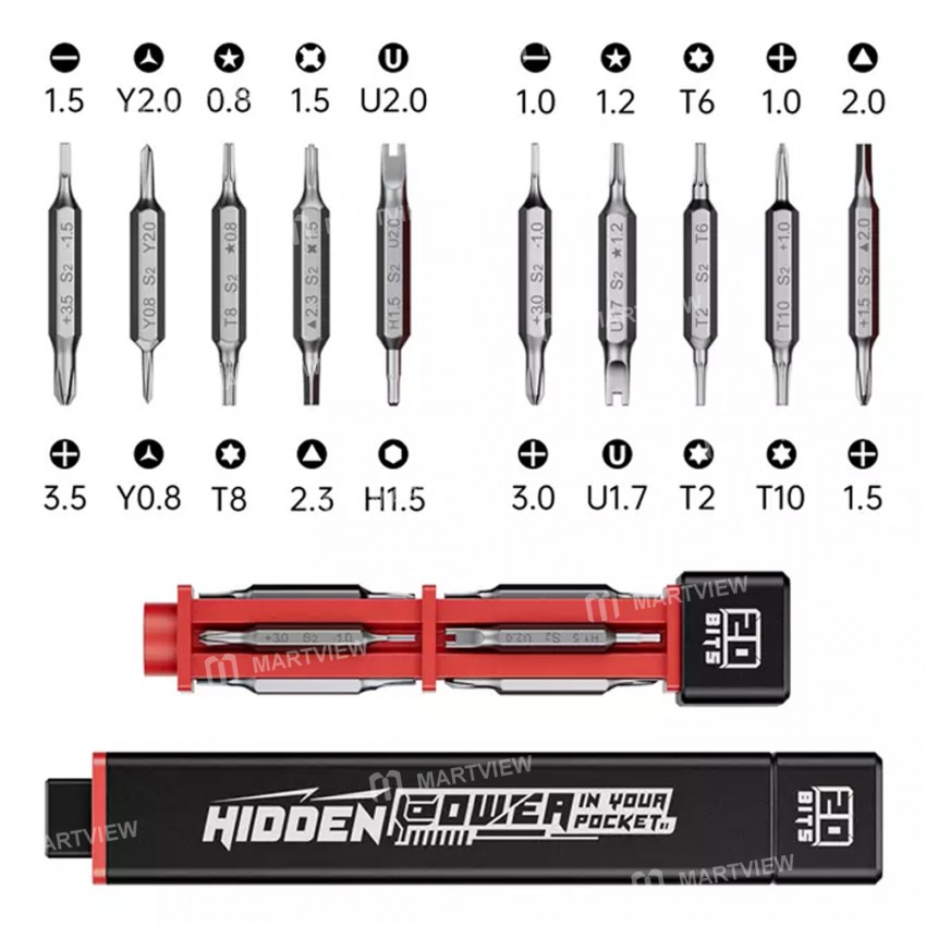 jakemy jm-8195-21-in-1-aluminum-square-handle-s2-steel-bits-magnetic-screwdriver-set-2