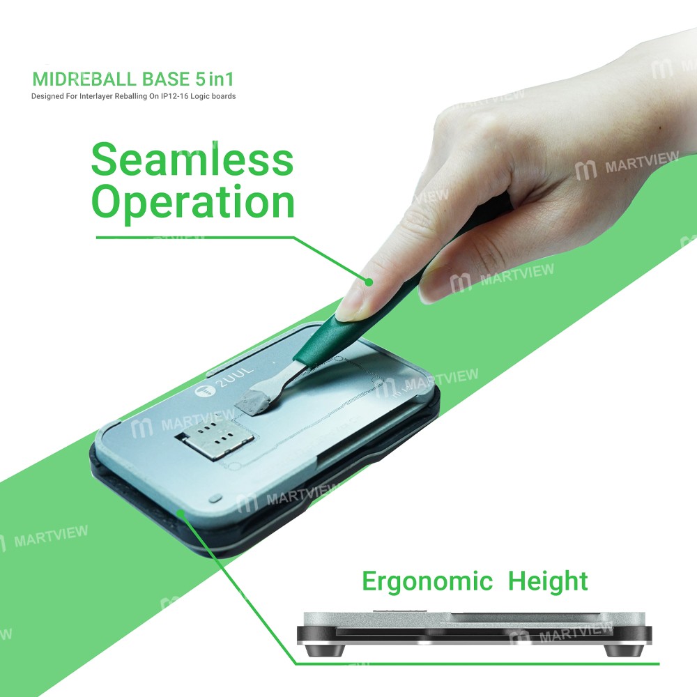 2uul bh13-midreball-base-5in1-logic-boards-bga-reballing-platform-set-for-iphone-12-to-16pm-with-16e