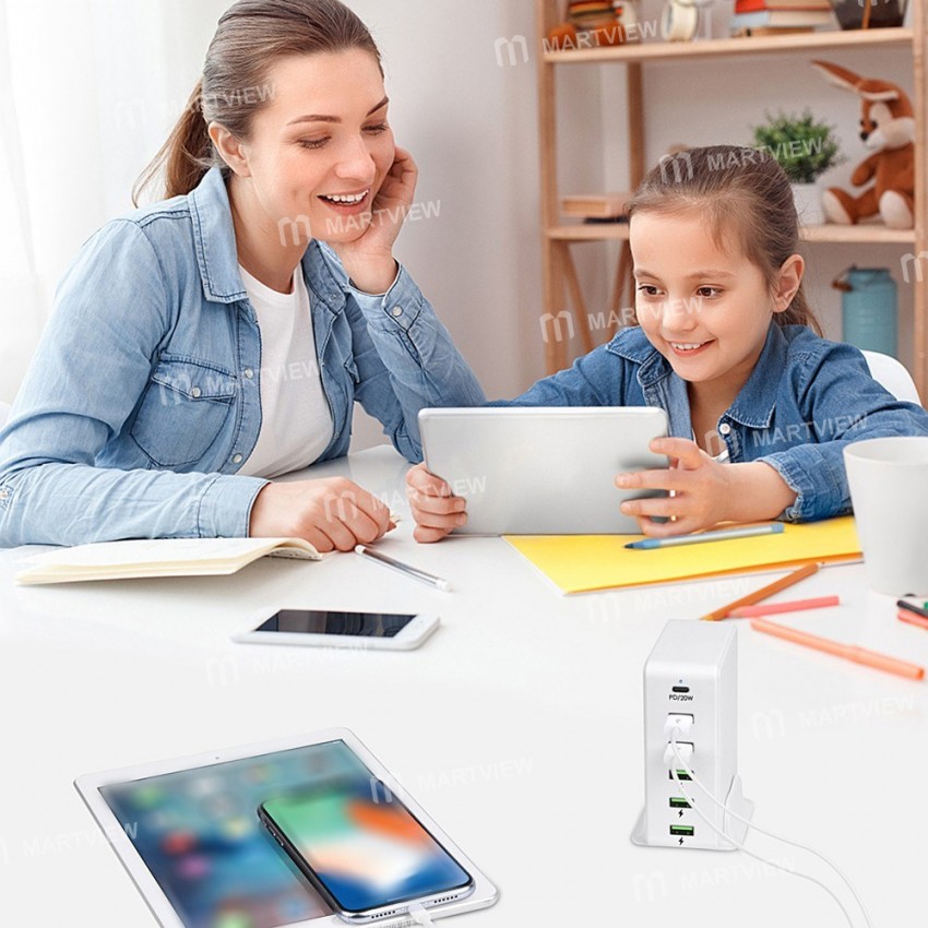 65w portable-6-port-pd30-qc30-desktop-usb-fast-charging-station-for-phone-tablet-headphone-3