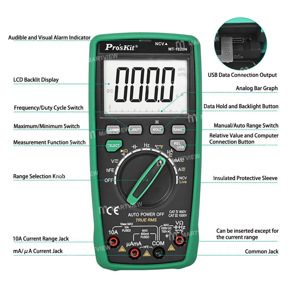 proskit mt-1820n-online-version-digital-display-multi-function-anti-burning-multimeter-with-usb-conn