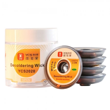 YCS 2020 Double-Layered Strong Soldering Wick for Motherboard Soldering De-Tinning - 5Pcs