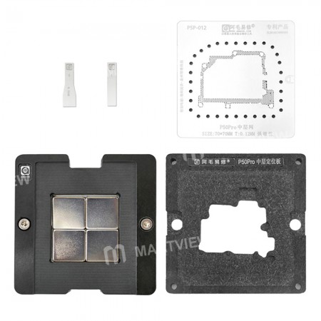 Amaoe BGA Reballing Stencil Motherboard Middle Layer Tin Planting Steel Mesh for HUAWEI P50 Pro