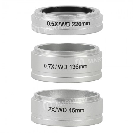 Eakins Trinocular Stereo Microscope WD 0.5X 0.7X 2.0X Auxiliary Objective Lens Barlow Lens For Nikon SMZ645 And SMZ745