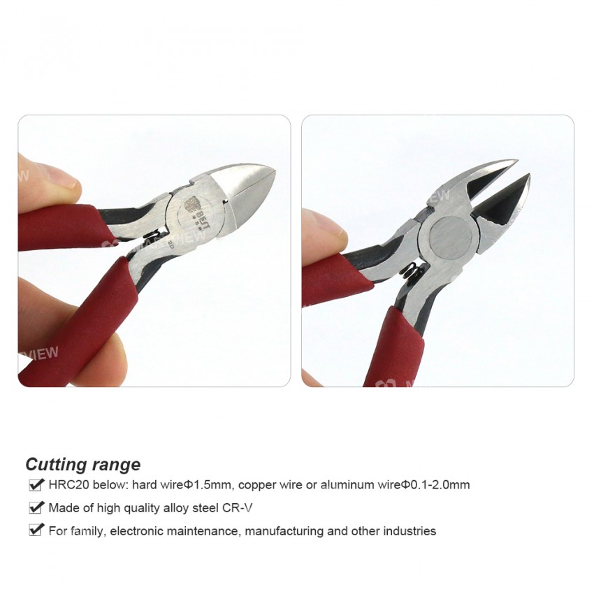 Högert Round nose pliers with curved tip - With cutting edge ✓  Chrome-vanadium steel ✓